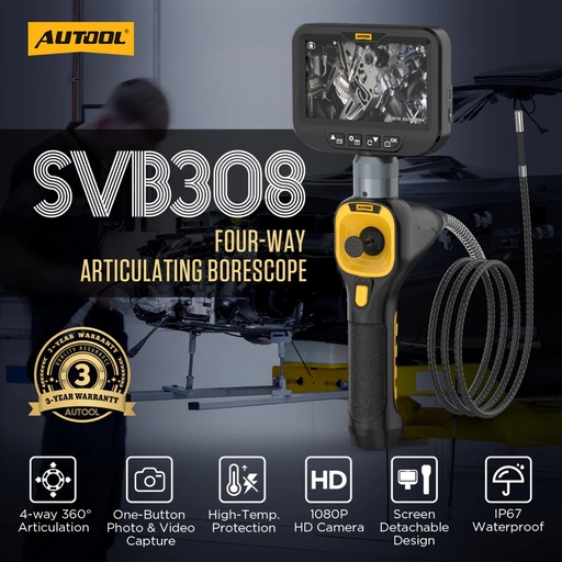Boroscopio Autool SVB308 Articulado 360 Con Pantalla · imagen 1