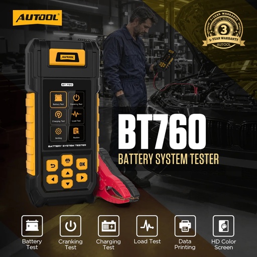 Probador de Batería Inteligente con Impresora Autool BT760 · imagen 1