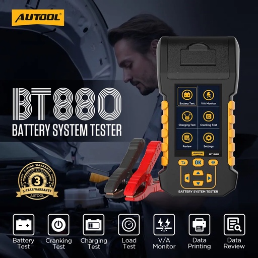 Probador de Batería Inteligente con Impresora Autool BT880 · imagen 1