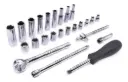 Juego de ratchet de 1/4'' con dados largos, 25 pzs, Uyustools.