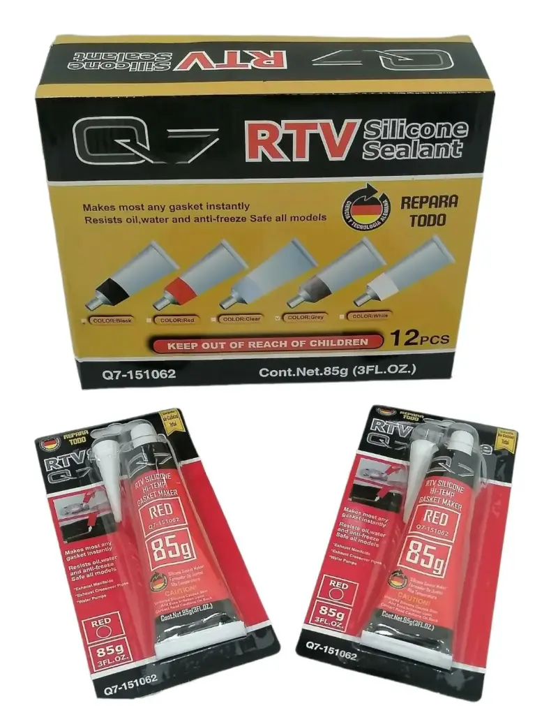 Silicon rojo alta temperatura, caja de 12 x 85g, Q7.