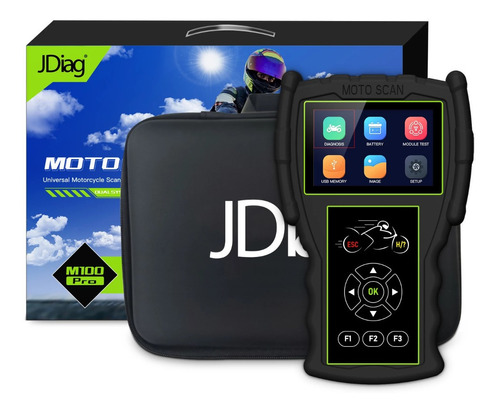 Escáner para motos MotoScan JDIAG M100 PRO con set de cables adaptadores incluidos