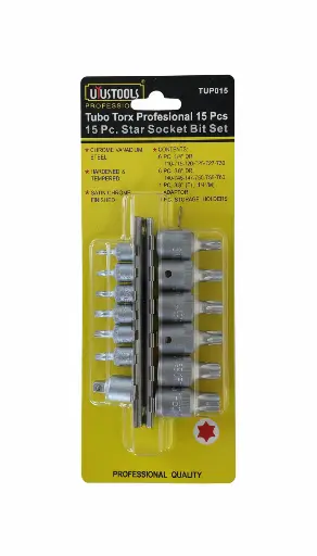[TUP015] Uyustools: juego de dados Torx de 15 piezas
