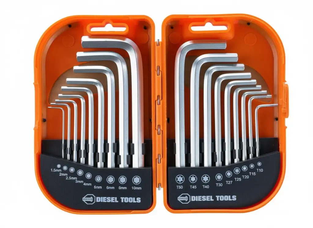 Juego de llaves allen y pin torx, 18 pzs.