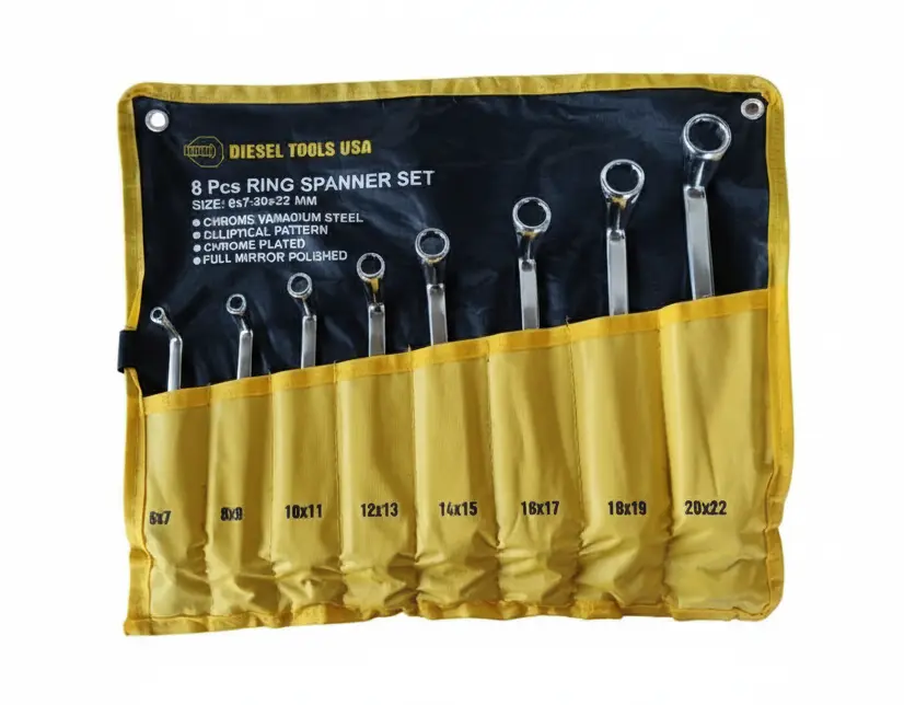 Llaves doble corona 6 a 22 mm, 8 pzs con funda.