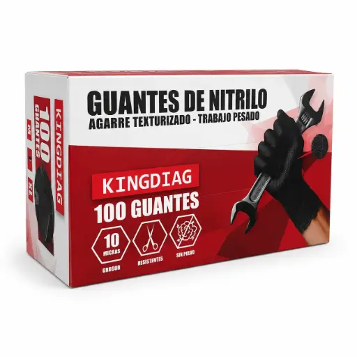 [GKD-XL] Kingdiag: guantes de nitrilo texturizados para taller, talla XL