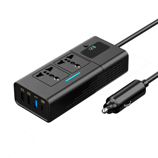 [INV2T2] Inversor de corriente 12 V a 110 V, 200 W, 2 tomas