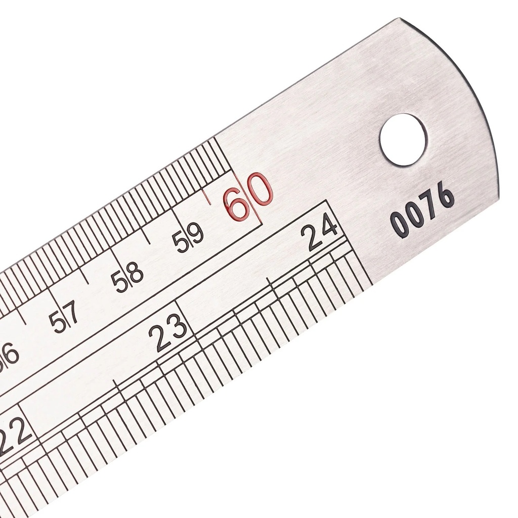 Regla de acero de 60cm.