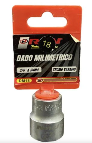 Dado milimétrico CRV 3/8'' x 18mm