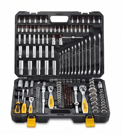 [DAD217U] Juego de ratchet de cromo vanadio 217 pzs 1/4", 3/8" y 1/2", Uyustools.