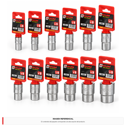 Juego de 9 dados CRV métricos de 1/2″ en empaque individual