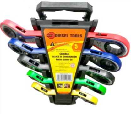 [DT02-TZB4302] Set llaves ratchet 5pzs de colores Diesel Tools.