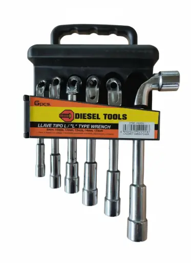 [DT02-LW006] Juego de llave de tubo acodada en L, 6 pzs.