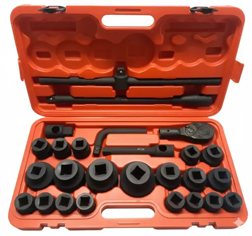 [2410015] Juego de ratchet de impacto 3/4'' y 1'' de 21 a 65mm, 26 pzs Q7.