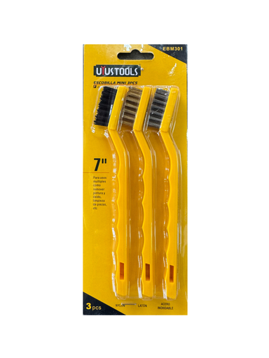 [EBM301] Juego de mini cepillo de alambre 3 pzs, Uyustools.
