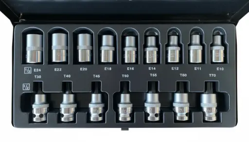 [TUP016] Juego de dados torx macho y hembra 16 pzs, Uyustools.